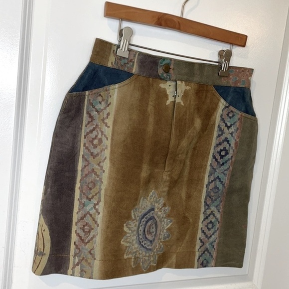 CHANTIK | Women’s Multi Color Hippie Boho Half Zip Skirt Size Sm - Picture 4 of 6